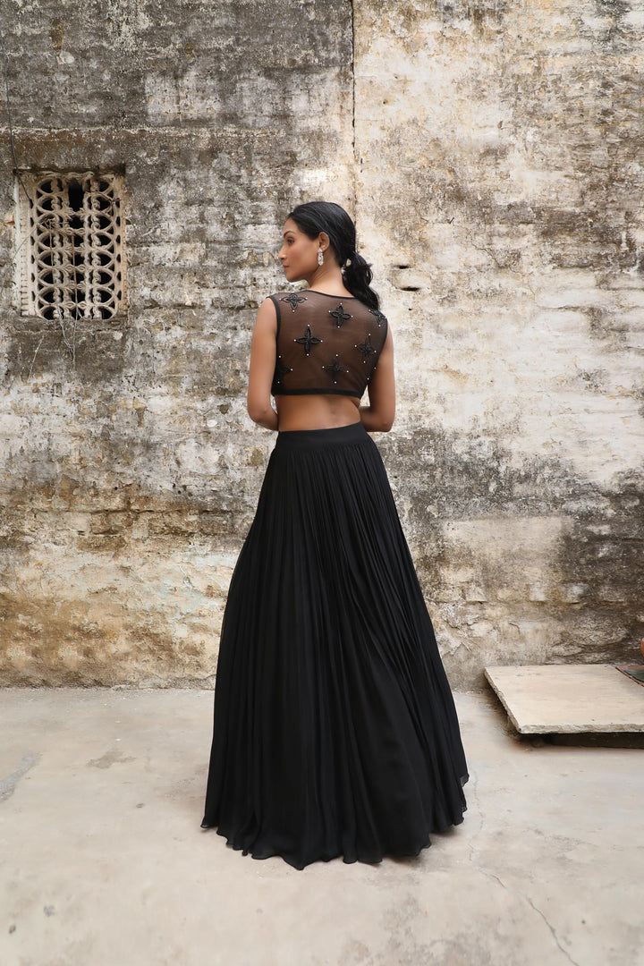 BLACK LEHENGA SET