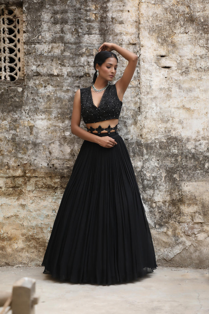 BLACK LEHENGA SET