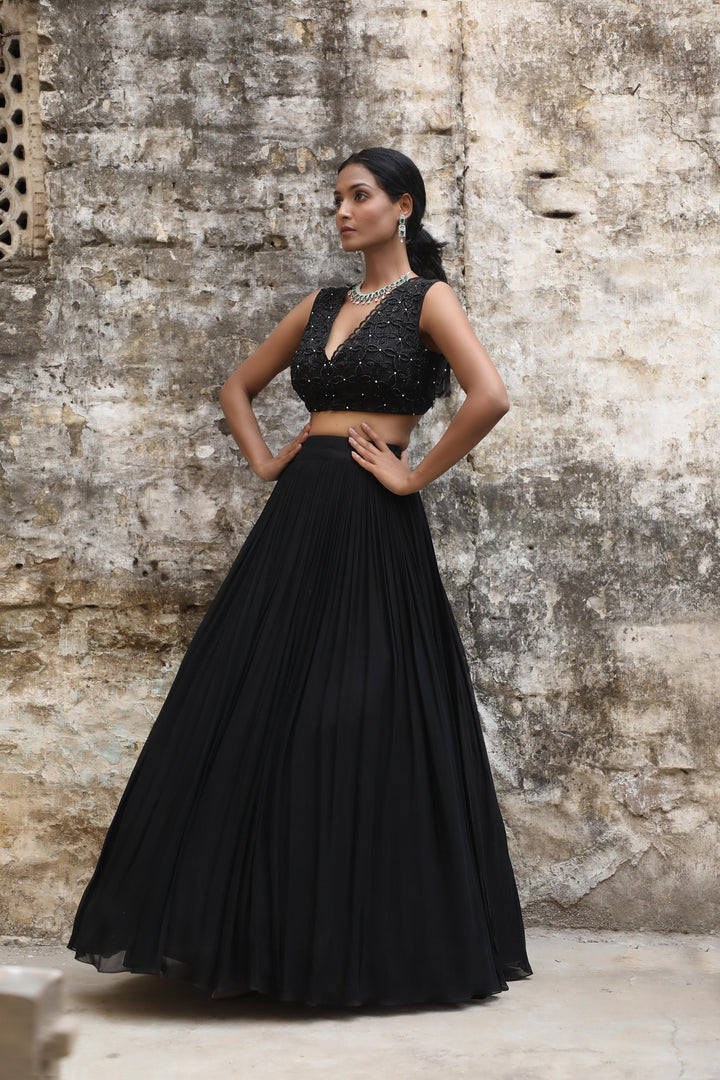 BLACK LEHENGA SET