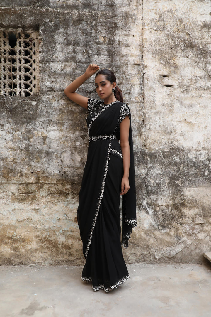 BLACK DRAPE SAREE