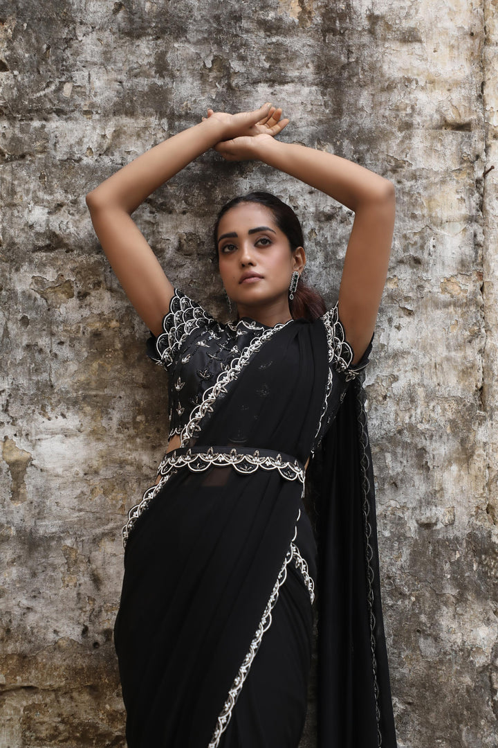 BLACK DRAPE SAREE