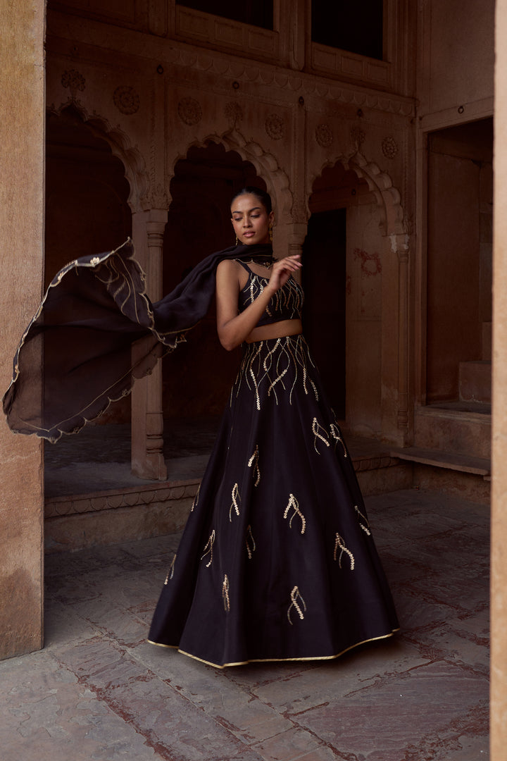 BLACK LEHENGA SET