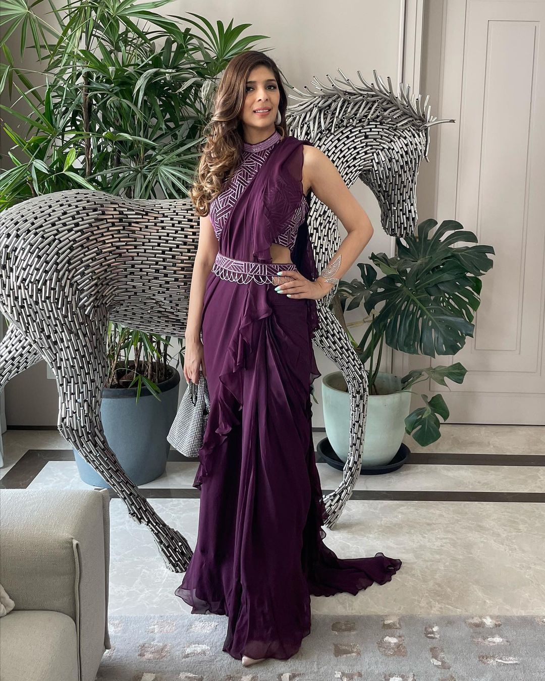 MALLIKA IN WINE SAREE