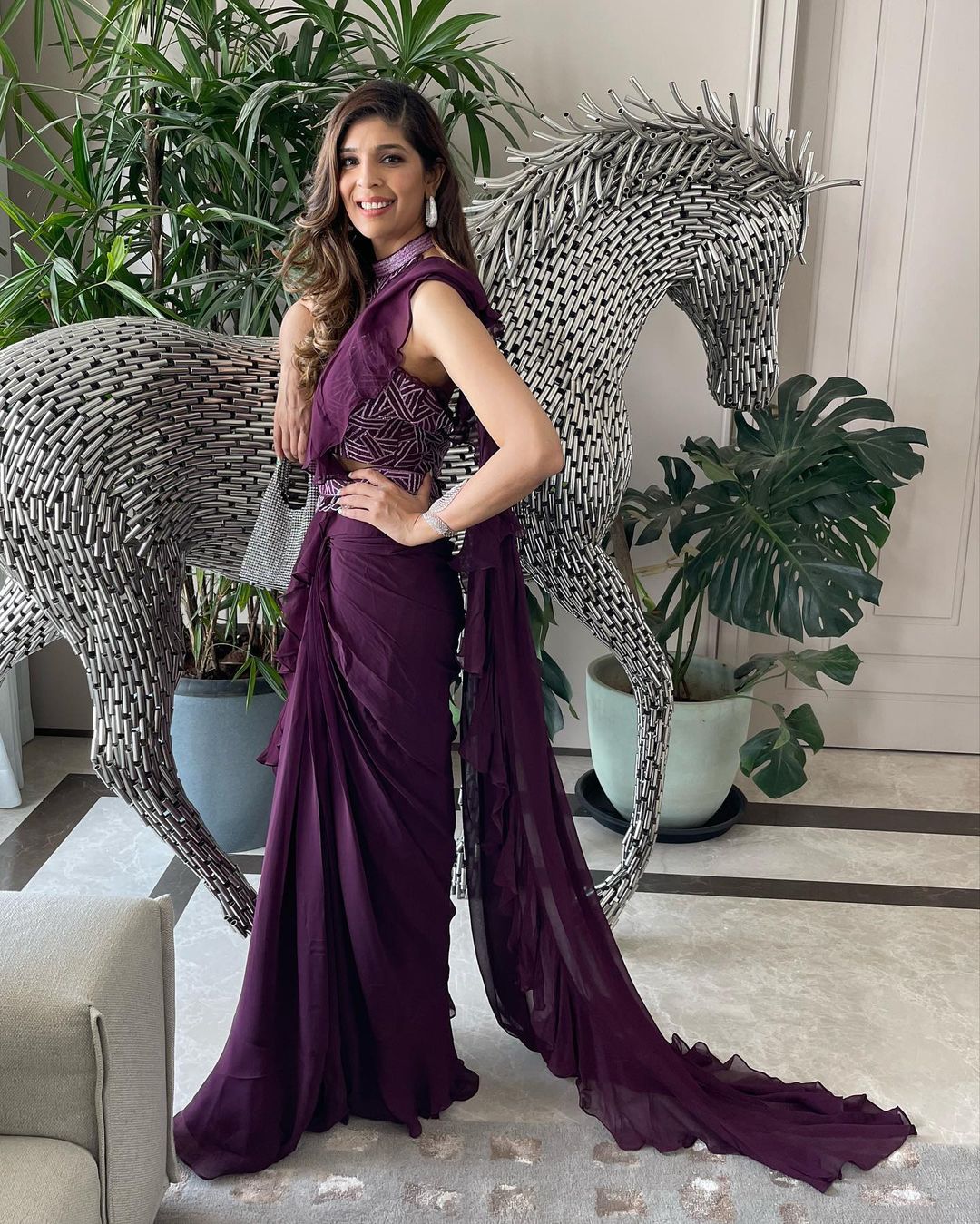 MALLIKA IN WINE SAREE