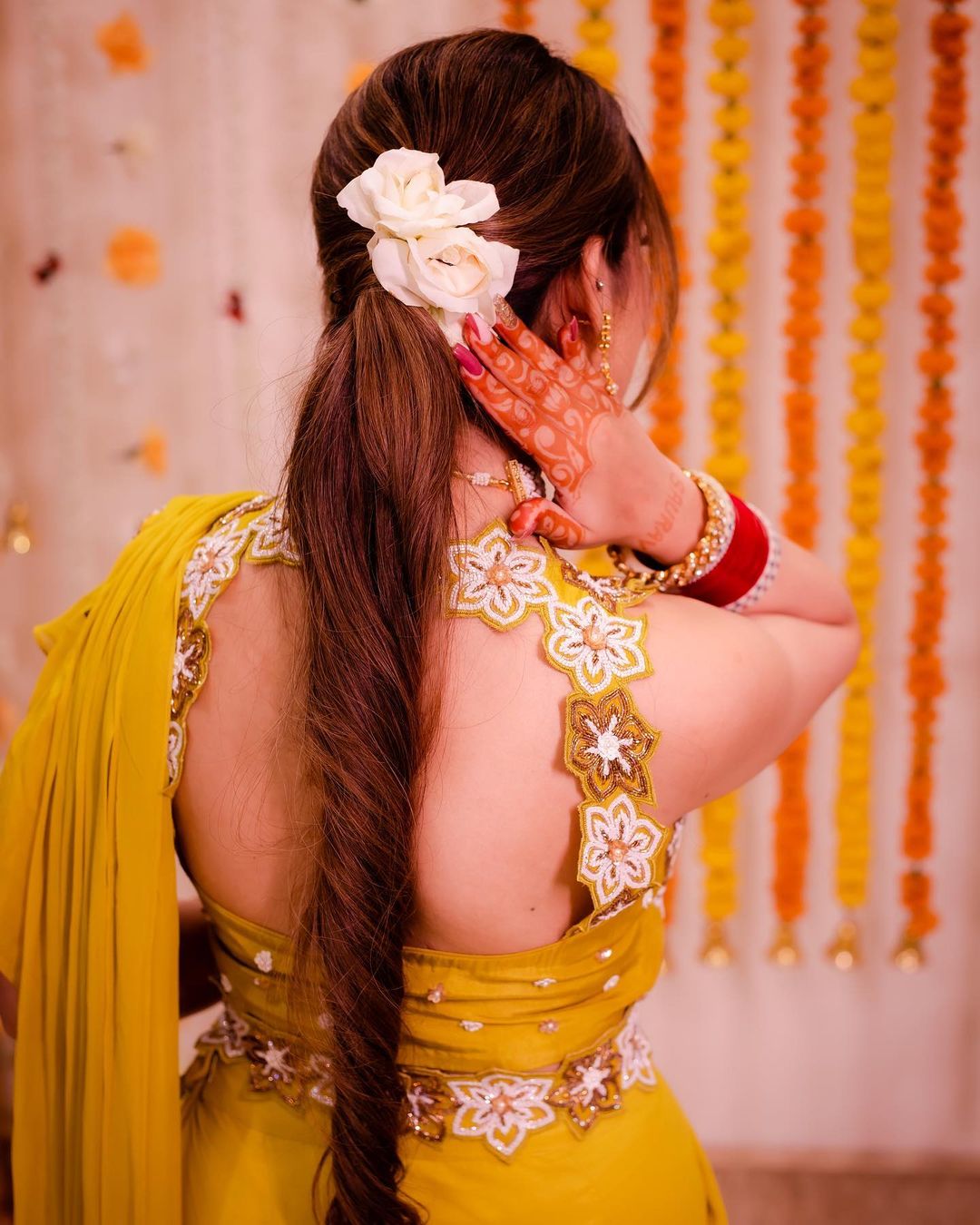 SRISHTI IN LIME GREEN LEHENGA SAREE